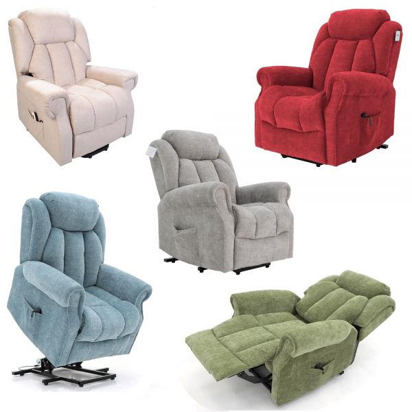 Hainworth Dual Motor rise and recliner chair with heat and massage in Fabric